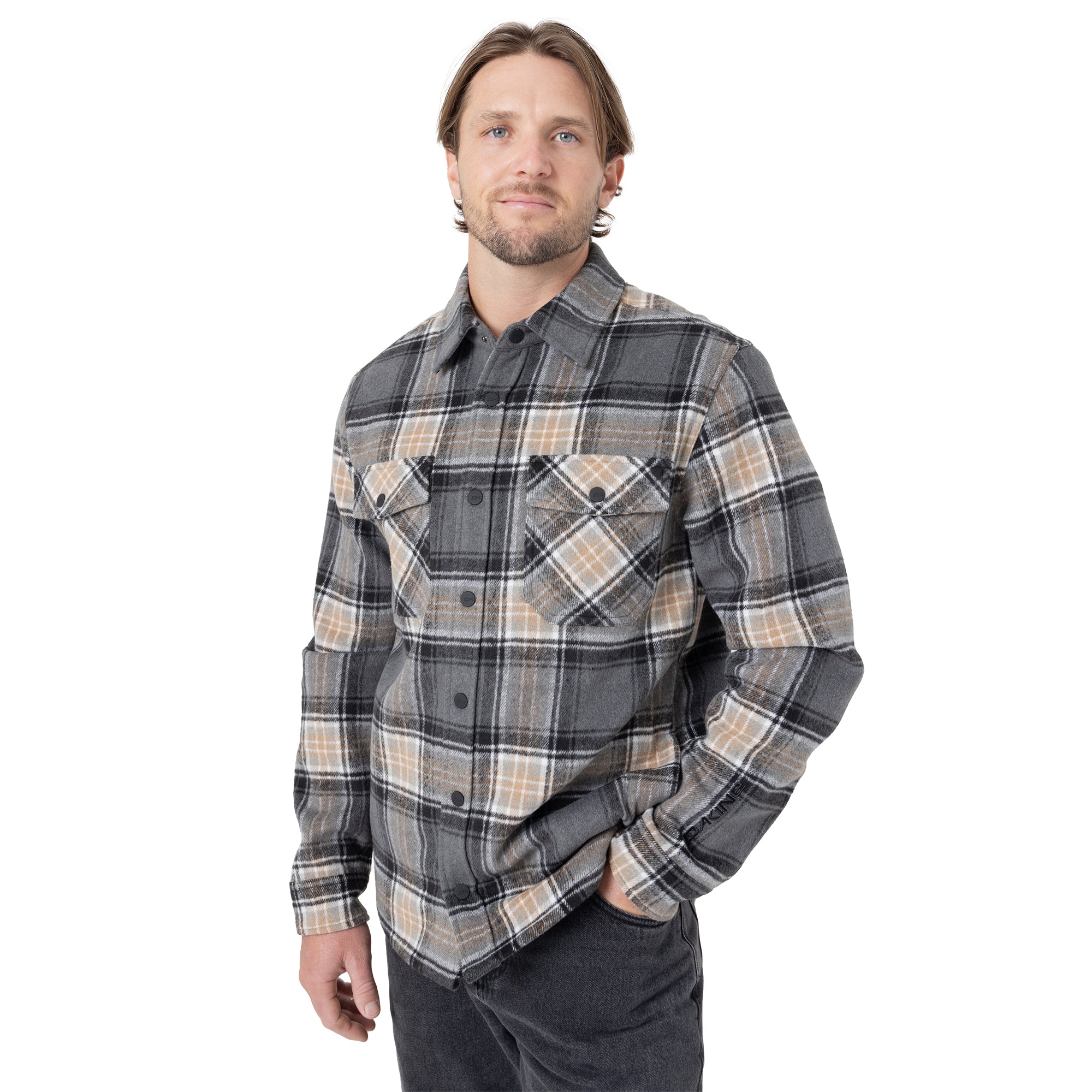 Front Snap Fleece Jacket - Greypld