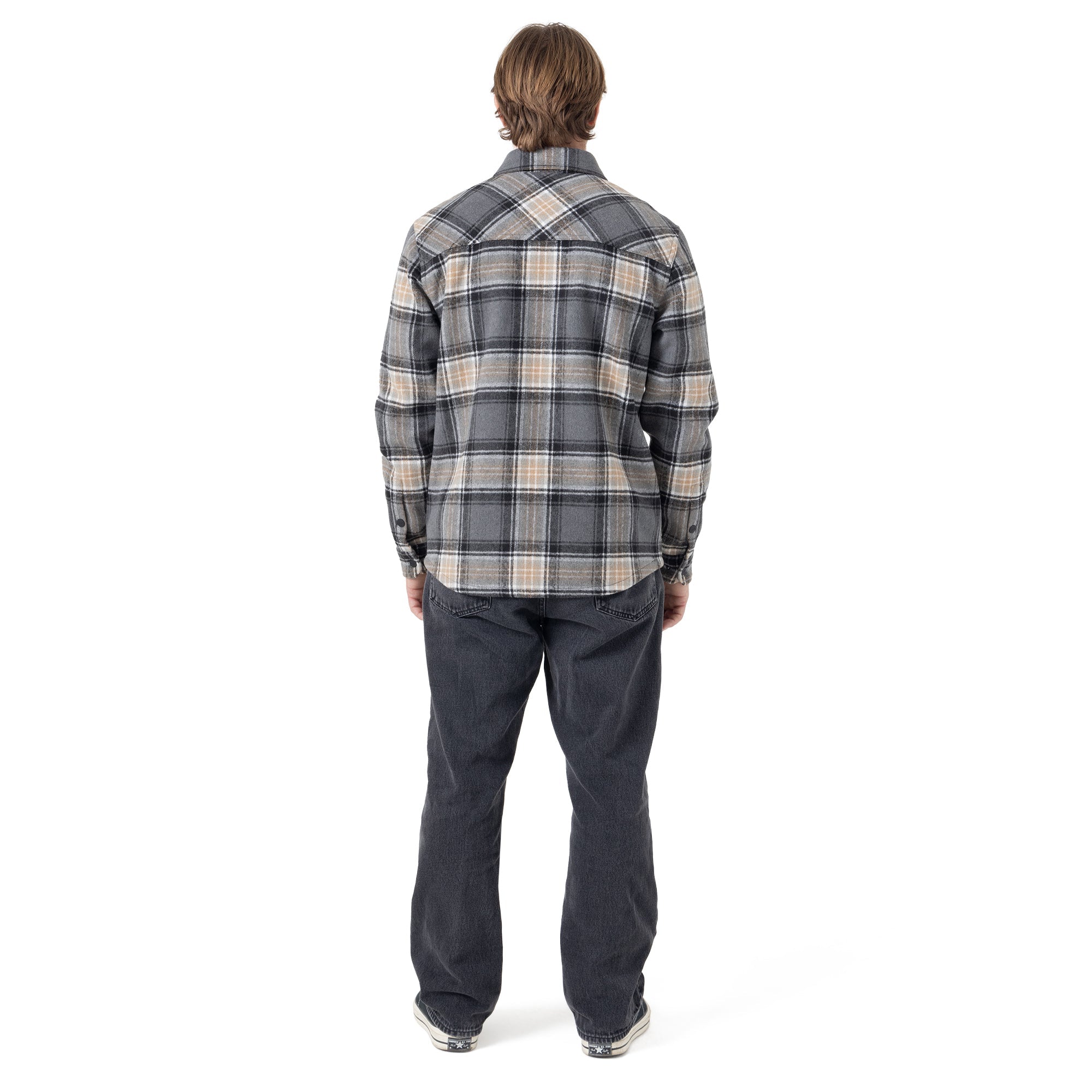 Front Snap Fleece Jacket - Greypld