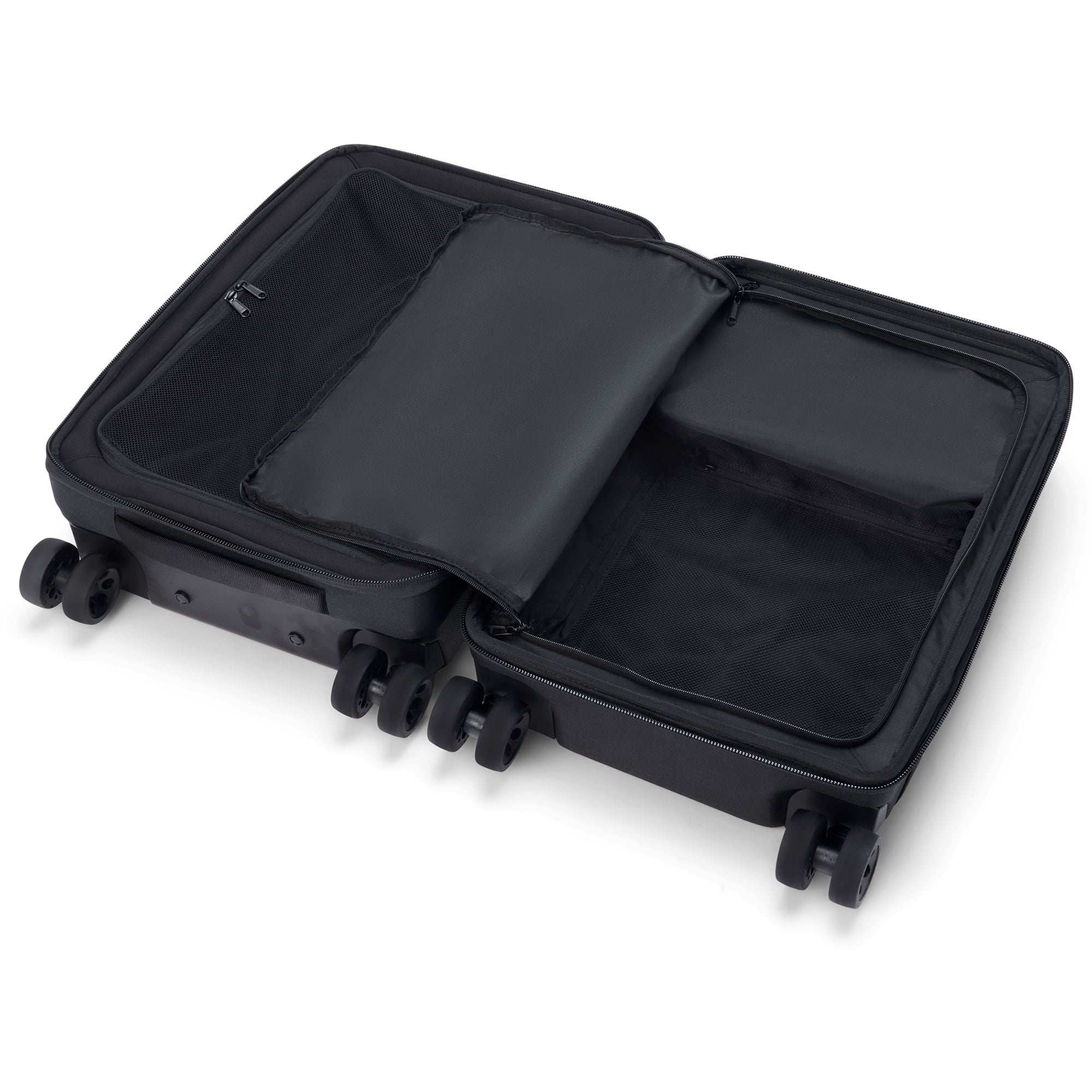 Split 4 Wheel Carry On Roller Bag 48L - Black