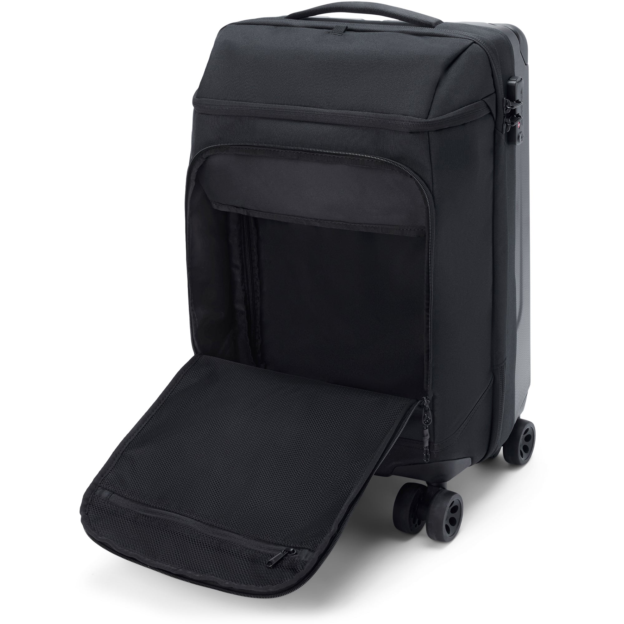Split 4 Wheel Carry On Roller Bag 48L - Black