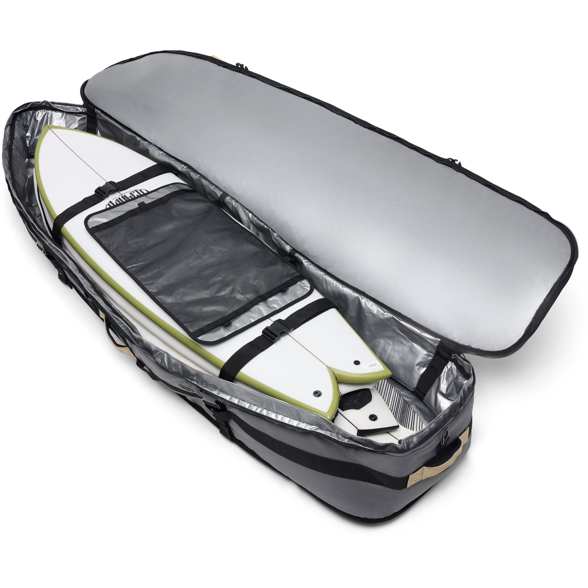 World Traveler Quad Surfboard Roller Bag - Castlerock/Stone